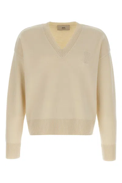 AMI ALEXANDRE MATTIUSSI PUFF LOGO PATCH SWEATER