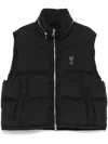 Ami Alexandre Mattiussi Ami Paris Ami Paris De Coeur Nylon Down Vest In Black