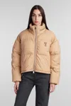 Ami Alexandre Mattiussi Logo-print Puffed Jacket In Beige