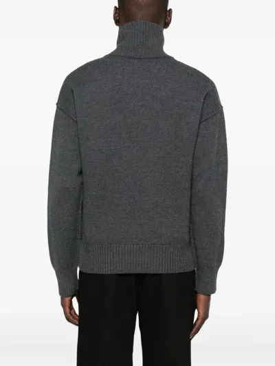 Ami Alexandre Mattiussi Pull Col Cheminee Ami Paris De Coeur In Black