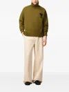 Ami Alexandre Mattiussi Pull Col Cheminee Ami Paris De Coeur In Green