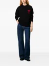 Ami Alexandre Mattiussi Pull Col Rond Ami Paris De Coeur In Black