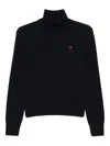 Ami Alexandre Mattiussi Pull Col Roule Ami De Coeur In Black