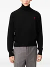 Ami Alexandre Mattiussi Ami Paris Ami De Coeur Merino Wool Turtleneck Sweater In Black