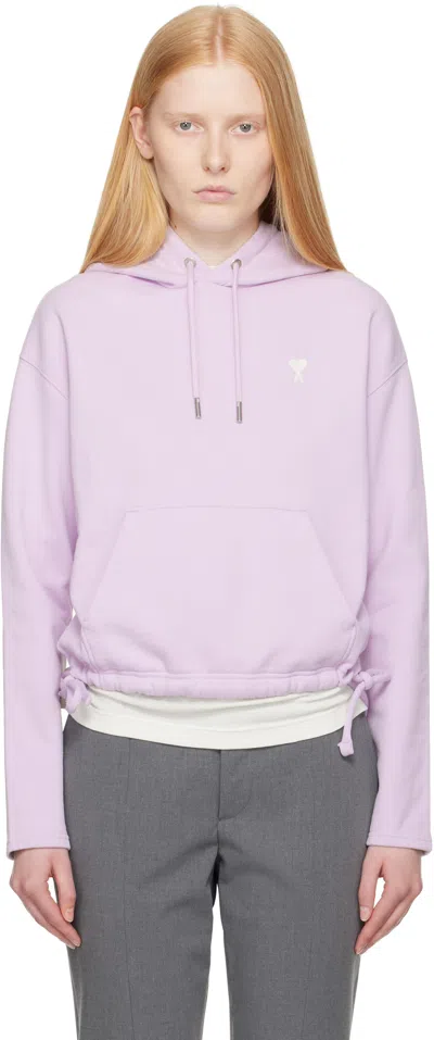 Ami Alexandre Mattiussi Purple Cotton Ami De Coeur Hoodie