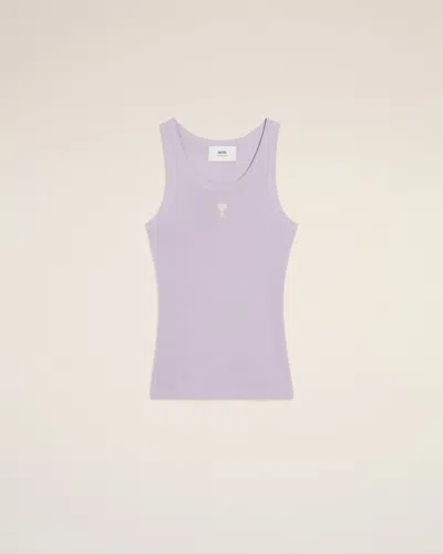 Ami Alexandre Mattiussi Purple Cotton Rib Ami De Coeur Tanktop Purple In Lilac