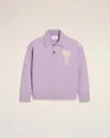 Ami Alexandre Mattiussi Purple Wool Ami De Coeur Polo Purple In Lilac/off White