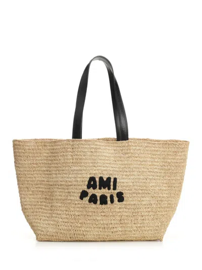 Ami Alexandre Mattiussi Raffia Tote Bag