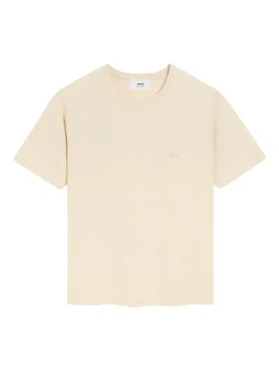 Ami Alexandre Mattiussi Raglan-sleeve Embroidered T-shirt In Neutral