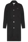 Ami Alexandre Mattiussi Ami Paris Black Coat With Classic Collar And Front Button Closure In Cotton Blend Man In Black