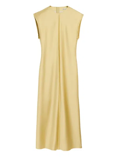 Ami Alexandre Mattiussi Raw-edge Sleeveless Dress In Yellow