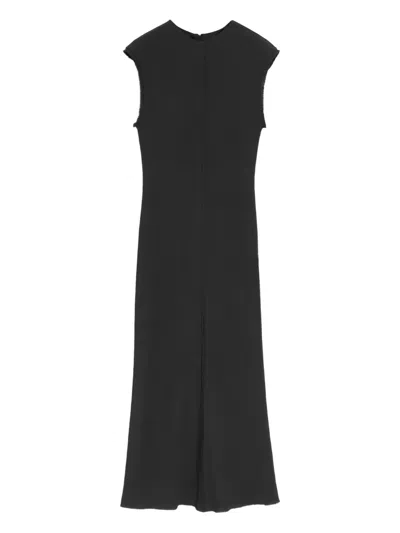 AMI ALEXANDRE MATTIUSSI RAW-EDGE SLEEVELESS LONG DRESS