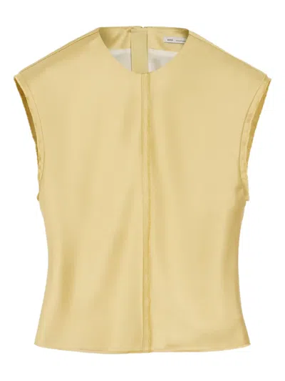 Ami Alexandre Mattiussi Raw-edge Sleeveless Top In Yellow