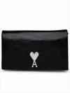Ami Alexandre Mattiussi Rectangular Black Cow Leather Shoulder Bag In White