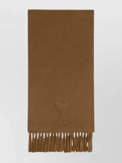 AMI ALEXANDRE MATTIUSSI RECTANGULAR SCARF FRINGED EDGES