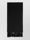 Ami Alexandre Mattiussi Rectangular Scarf With Soft Texture And Fringed Edges In Black