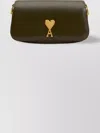 Ami Alexandre Mattiussi Rectangular Shape Shoulder Bag With Gold-tone Hardware In Brown