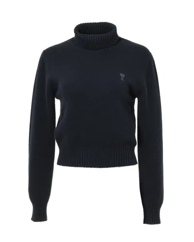 AMI ALEXANDRE MATTIUSSI RECYCLED CASHMERE TURTLENECK SWEATER
