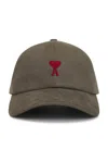 Ami Alexandre Mattiussi Red Adc Cap In Smoke Grey