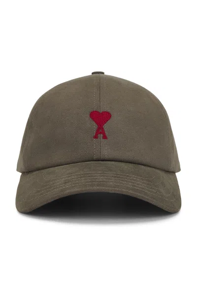 Ami Alexandre Mattiussi Red Adc Cap In Smoke Grey
