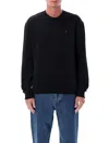 Ami Alexandre Mattiussi Ami Paris Embroidered Crewneck Sweater Ami De Coeur In Black