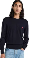 Ami Alexandre Mattiussi Ami De Coeur Cotton Sweatshirt In Blue