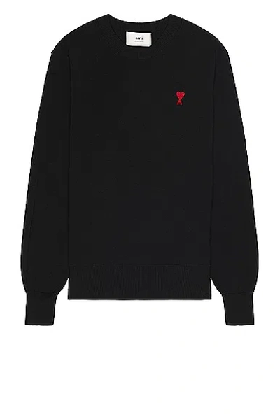 Ami Alexandre Mattiussi Red Adc Sweater In Black