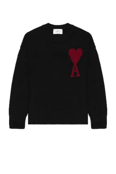 Ami Alexandre Mattiussi Red Adc Sweater In Black & Red