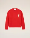 Ami Alexandre Mattiussi Red Alpaca Ami De Coeur Crewneck Sweater Red In Red