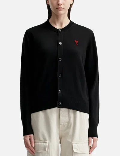 Ami Alexandre Mattiussi Red Ami De Coeur Cardigan