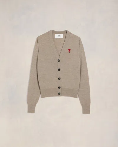 Ami Alexandre Mattiussi Red Ami De Coeur Cardigan Neutrals For Women In Nude