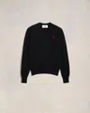 Ami Alexandre Mattiussi Ami De Coeur Logo-embroidered Pullover Sweatshirt In Black