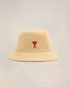 Ami Alexandre Mattiussi Ami Paris Ami De Coeur Embroidery Bucket Hat In Sand