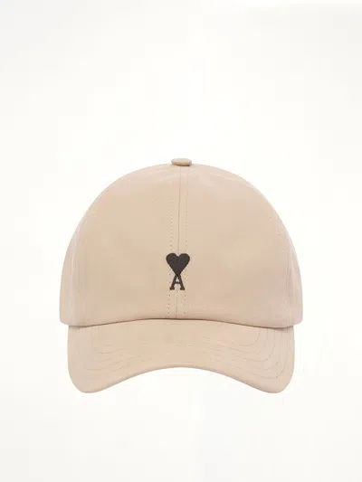 Ami Alexandre Mattiussi Red Ami De Coeur Embroidery Cap In Gray