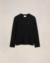 Ami Alexandre Mattiussi Ami Paris Ami De Coeur Logo Embroidered Long-sleeved T-shirt In Black