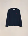 Ami Alexandre Mattiussi Embroidered Logo Organic Cotton Longsleeved Shirt In Night Blue