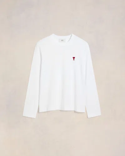 Ami Alexandre Mattiussi White Cotton Ami De Coeur Long Sleeves T-shirt White
