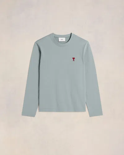 Ami Alexandre Mattiussi Ami De Coeur Cotton Sweatshirt In Clay Blue