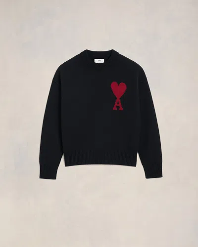 Ami Alexandre Mattiussi Red Ami De Coeur Sweater Black Unisex