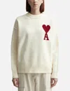 Ami Alexandre Mattiussi Wool Sweater With Logo In Multicolor