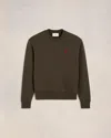 Ami Alexandre Mattiussi Ami De Coeur Cotton Sweatshirt In Dark Coffee
