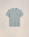 Ami Alexandre Mattiussi Ami Paris Ami De Coeur Crewneck Short-sleeved T-shirt In Clay Blue