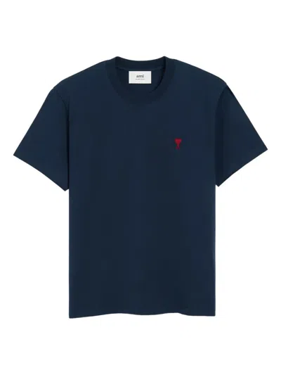Ami Alexandre Mattiussi Red "ami De Coeur" Tshirt In Blue