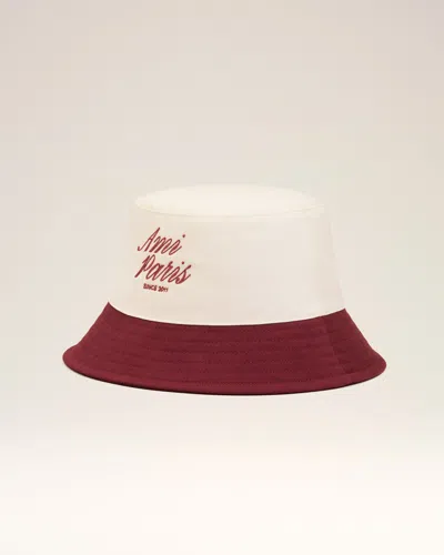 Ami Alexandre Mattiussi Red And White Cotton Ami Paris Hat Multicolor