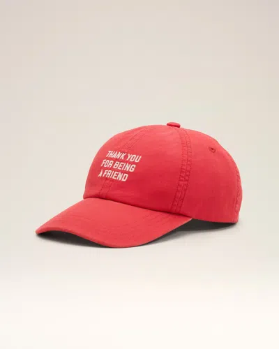 Ami Alexandre Mattiussi Red Cotton "thank You For Being A Friend" Cap Red