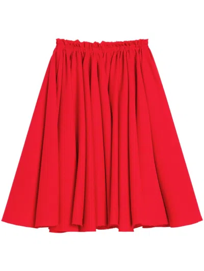 Ami Alexandre Mattiussi Red Wool Skirt With Godets Red
