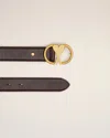 Ami Alexandre Mattiussi Red Leather Ami De Coeur Belt Red In Eggplant/vibrated Brass