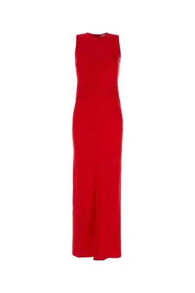 【送料&関税込】Ami Alexandre Mattiussi Red Long Sleeveless Ami Alexandre Mattiussi Ami Paris Red Long Sleeveless Dress
