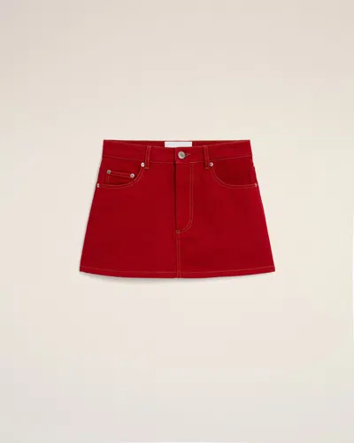 Ami Alexandre Mattiussi Red Mini Cotton Skirt Red