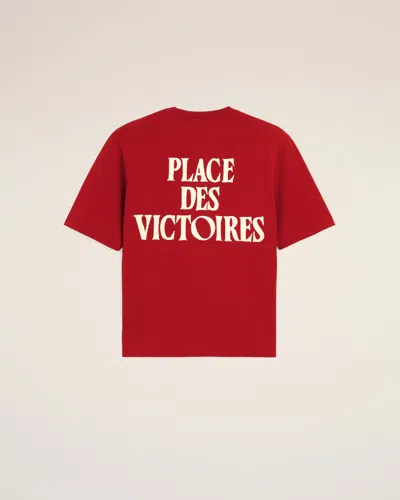 Ami Alexandre Mattiussi Red Printed Cotton "place Des Victoires" T-shirt Red
